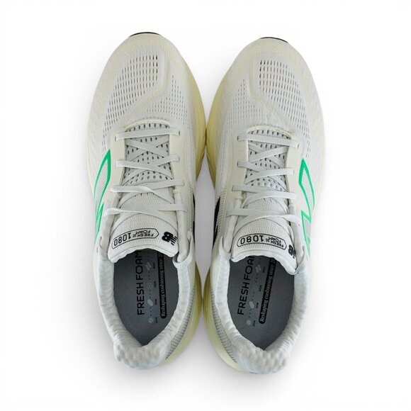 New Balance Fresh Foam X 1080v14 White Green Men Wide 2E Running Shoes M108014E